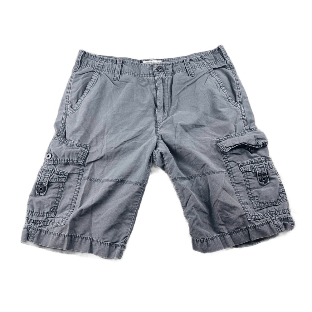 Y2K Express Cargo Shorts Men 32 Gray Regular Incorruptible Ripstop Streetwear